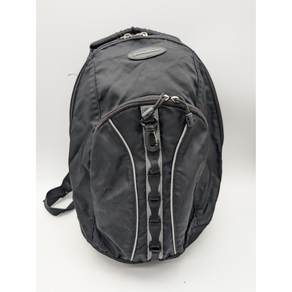 Eddie Bauer Black Nylon Backpack Padded Straps Outdoor Daypack